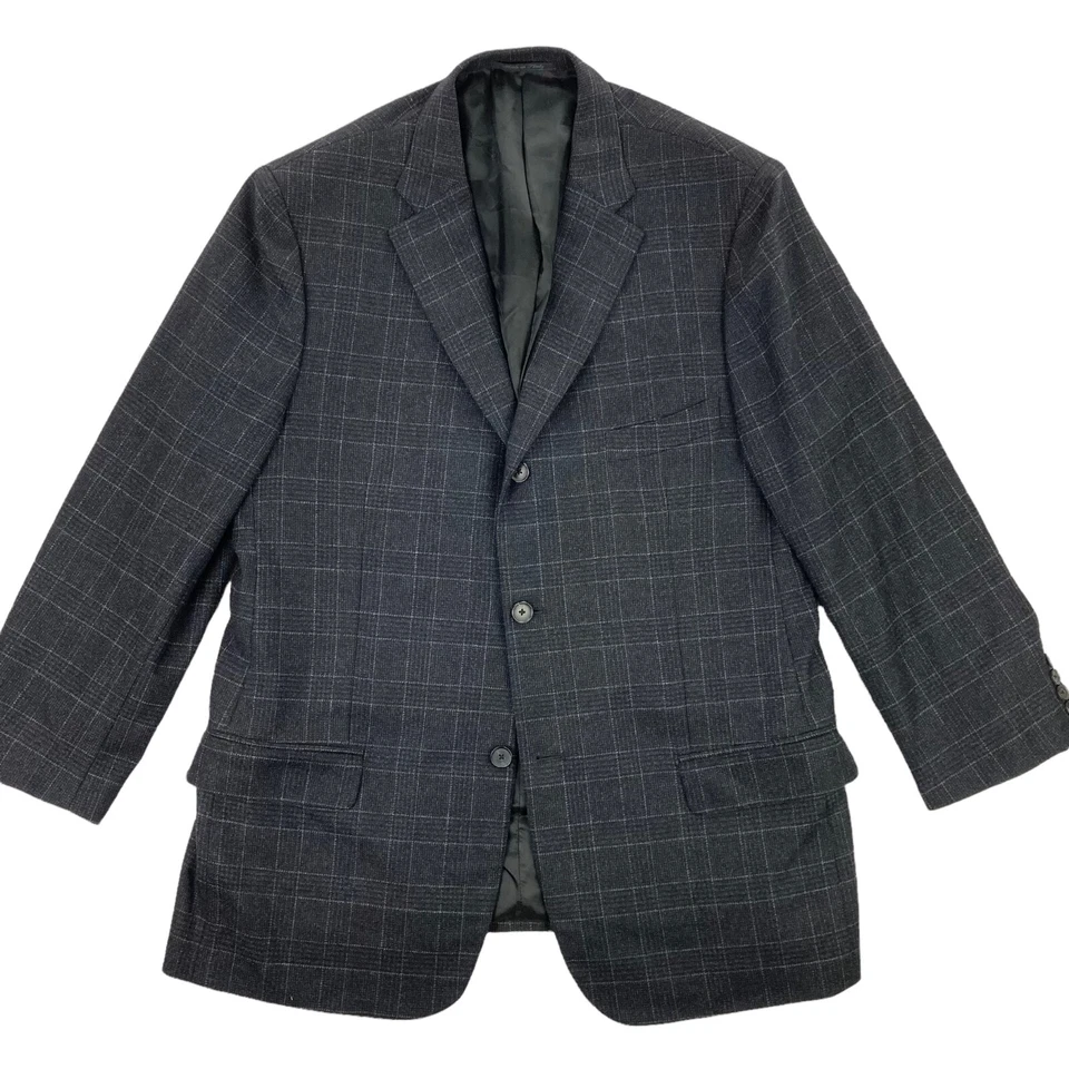 Blazer/chaqueta de hombre ISAIA de lana/seda/cachemira negra a cuadros Italia • Talla 42S EE. UU. Foto 2 de 4