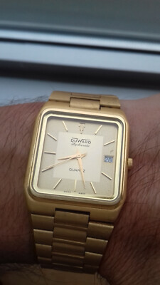 Duward DIPLOMATIC 10214 STEEL CALENDAR VINTAGE NOS WATCH SWISS FOND.3 UHR