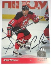 BERNIE NICHOLLS SIGNED UPPER DECK SP NEW JERSEY DEVILS CARD AUTOGRAPH AUTO!