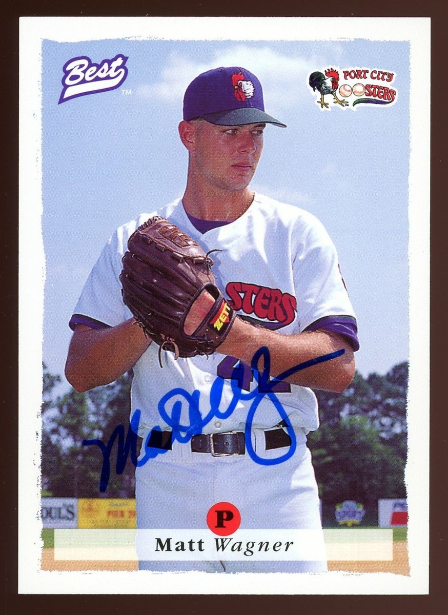 1995 Port City Roosters MATT WAGNER Signed Card autograph AUTO