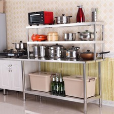Commercial StainlessSteel Worktable Catering Kitchen Island Food Meal Prep Table