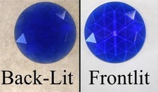 35mm 1-3/8" German Round Faceted Jewel - COBALT BLUE