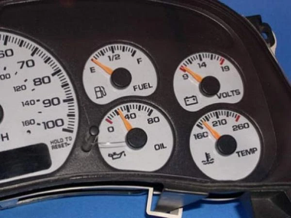 Medidores de cara blanca para camioneta Chevrolet Silverado 1999-2002 gasolina Foto 3 de 4