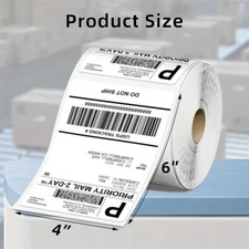 1000 Labels 4" x 6" Direct Thermal White Shipping Printing Labels 500 Per Roll