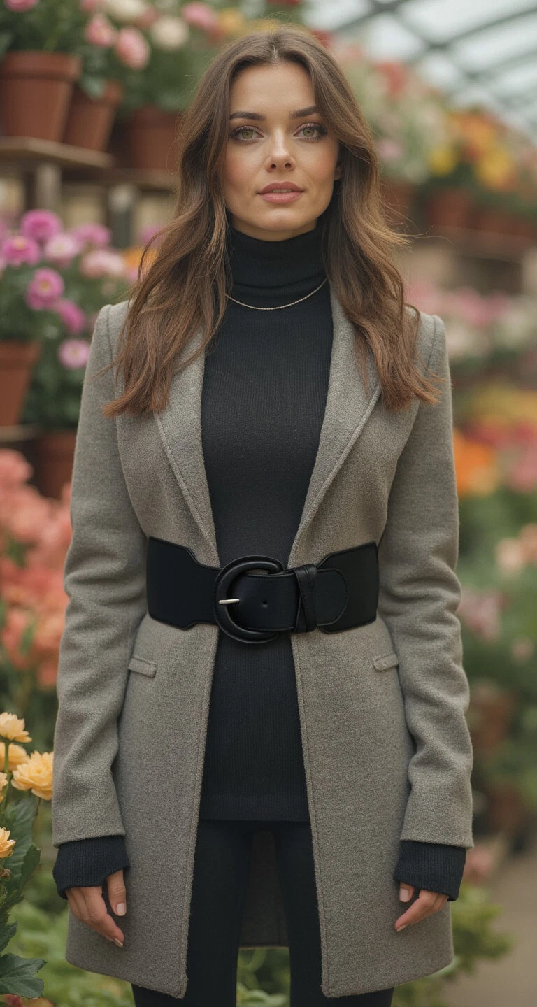 Women Brown   Black Faux Leather Elastic Distressed Belt Hip High Waist Size S M