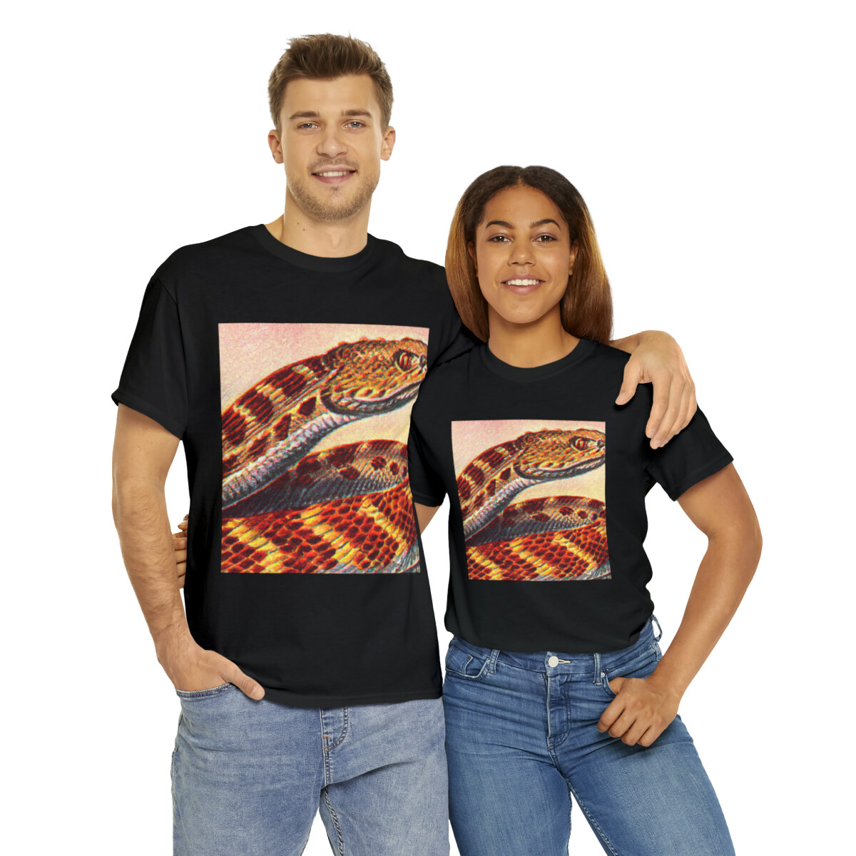 Vintage Retro Style Snake T Shirt Unisex Adult Art Tee Western Animal Streetwear