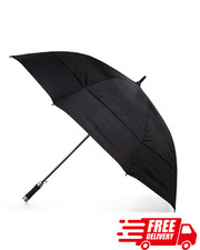 Vented Auto Open Stormbeater Golf Stick Umbrella With SunGuard Black