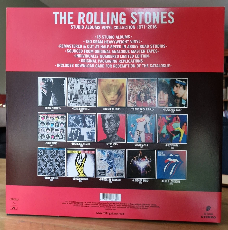 Rolling Stones Studio Albums Vinyl Collection 1971-2016 12" LP x 15 Box - Image 2 of 4