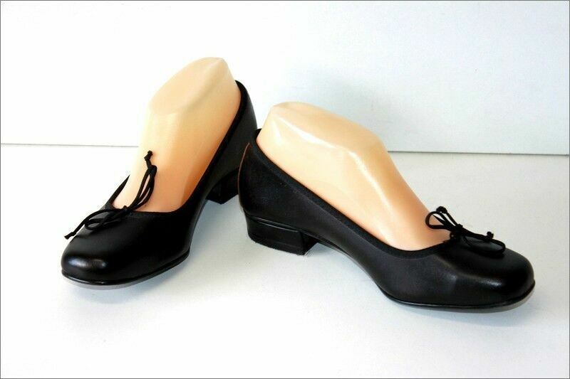 Escarpins D'Chicas Noir Cuir - Taille 41, Talon Bloc Bas, Portés 1 Fois, état Neuf