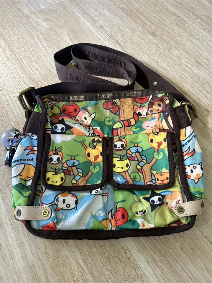 Tokidoki Le Sportsac Stellina Messenger Bag Purse Foresta Green X Body Kawaii - Image 2 of 4