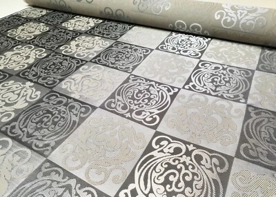 MARKENLOS Jacquard Möbel- Gardinen Deko Stoff Doppelseitig Meterware Tibie Beige-Silber