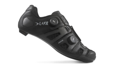 Lake CX242 Men's Wide Width Cycling Shoe Black/Silver w/ Boa Fit