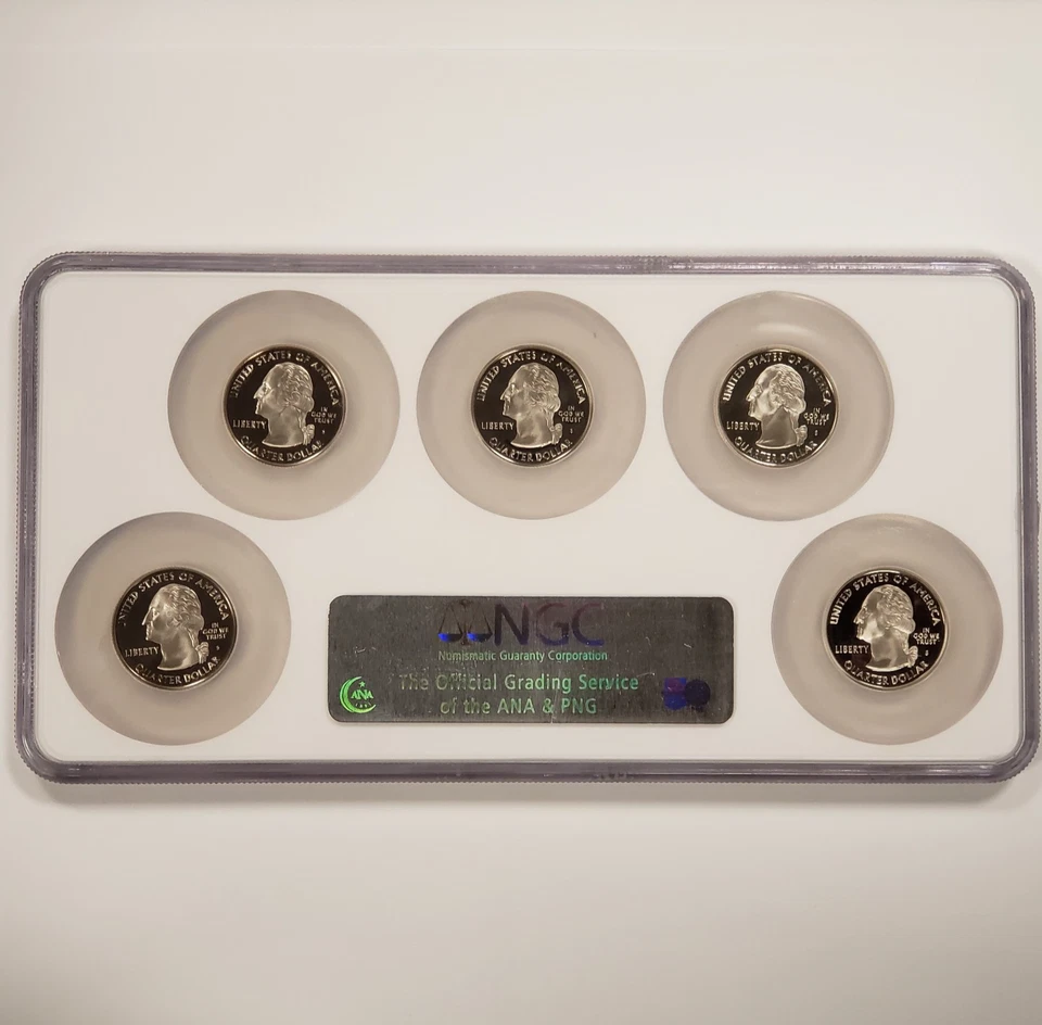 5-Coin 2008-D Clad Proof Set State Quarter - NGC PF 69 Ultra Cameo - X5548 - Image 2 of 2