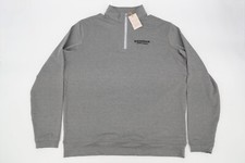 Peter Millar Men's Medium Gray 1/4 Zip Perth Performance Pullover Jacket Golf