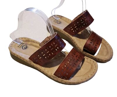 Earth Spirit Women's Size Sintetico Sandals Brown Cutouts