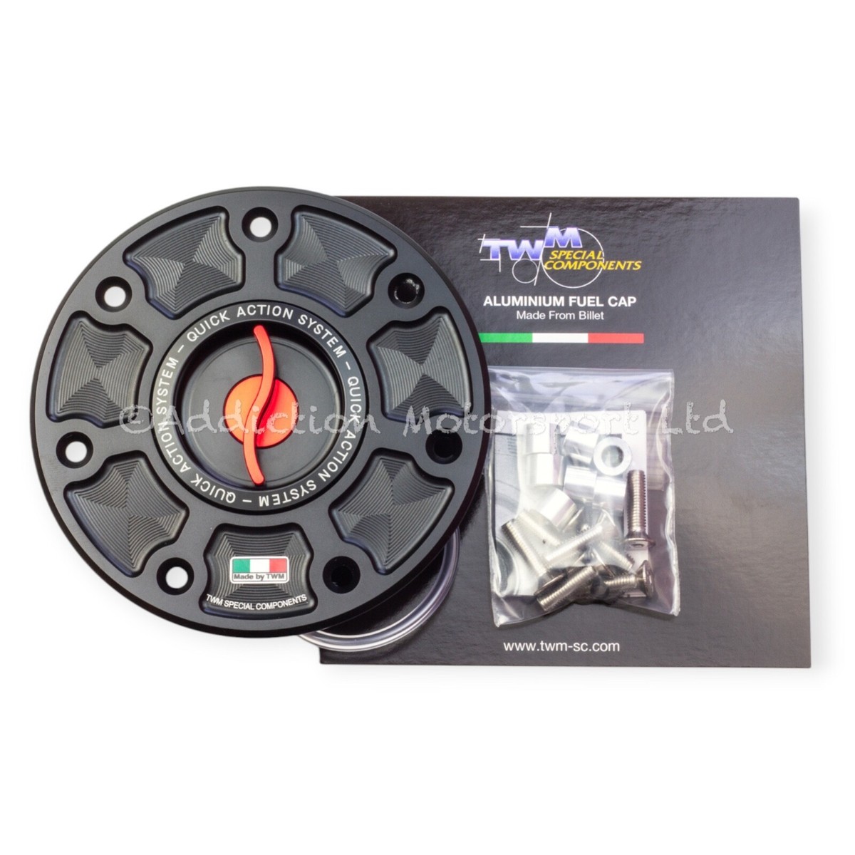 TWM Keyless Filler Petrol Gas Tank Cap Red for Kawasaki Ninja ZX