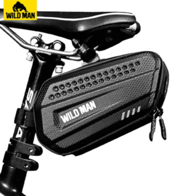 WILDMAN 1.2L Bicycle Saddle Bag Hard Shell Road Bike Rear Bag Cycling MTB Bag