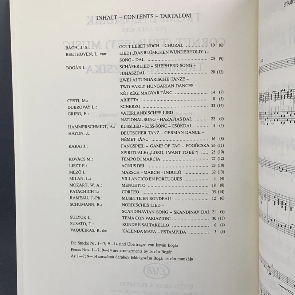 Cornet (Trumpet) Music For Beginners Z.6625 Sheet Music EMB Budapest - Image 3 of 3