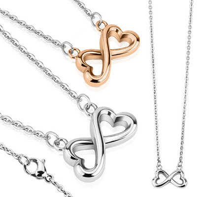 Women's Chain + Butterfly Heart Pendant Set Steel or Gold Copper Plate 6264