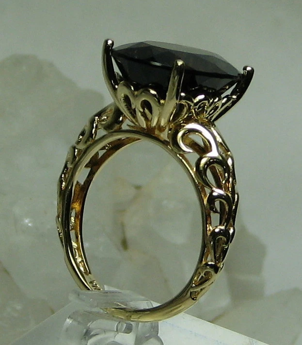 Anillo ovalado de filigrana de cuarzo ahumado HSN Technibond 8,24 quilates chapado en oro 925 talla 7,5  Foto 3 de 4