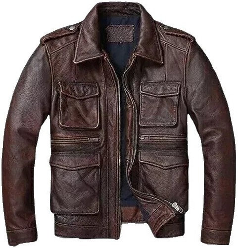 Genuine Leather “Vittorio Forti” Jacket,Auth, XL, Light Brown Genuine Leather “Vittorio Forti” Jacket,Auth, XL, Light Brown