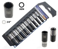 SET DI CHIAVI A BUSSOLA DA 3/8 LUNGHE MILLERIGHE XZN MILLIMETRI 9 PEZZI 8 - 18mm