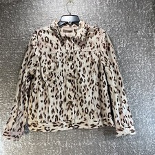 Chico's Animal Print Lightweight Jacket 2, Large Cotton