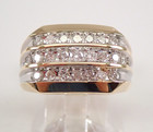 Ring Anniversary Band 14K Gold Plated Mens 3Ct Round Lab Created Diamond Wedding
