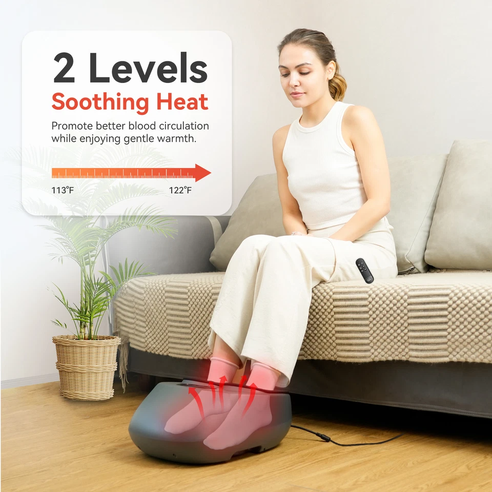 Masajeador de pies Snailax Shiatsu amasado profundo compresión de aire con calor y sincronización Foto 2 de 4