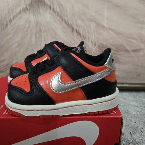 Nike Dunk Low SE Martian Unisex Baby Shoes Size 3c Boy Girl Orange Black - 第 3/9 張圖片