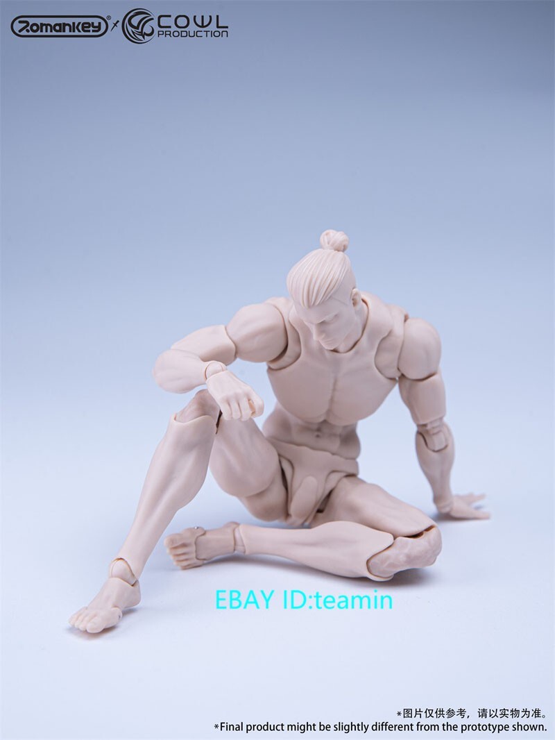 Romankey x COWL 男性素体　BLACK SKIN Romankey X COWL Big Guy Torso 1/12 Scale Action Figure Black