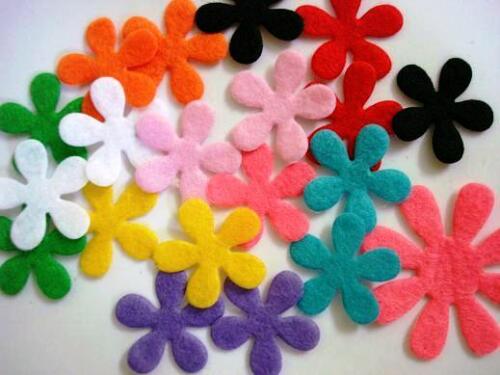 100 Keepsake Craft Felt Flower/scrapbooking/Spring Color/Decoration H282-Small - Afbeelding 1 van 3