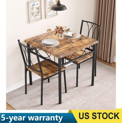 3 Piece Dining Table Set for 2 Home Dinette Table Kitchen Table and 2 Chairs NEW
