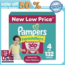 Pampers Swaddlers 360 Baby Diapers Size 4, 132 Count Select for More Options 
