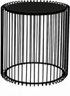 Designer side table ø38x44 cm iron in black with black glass top