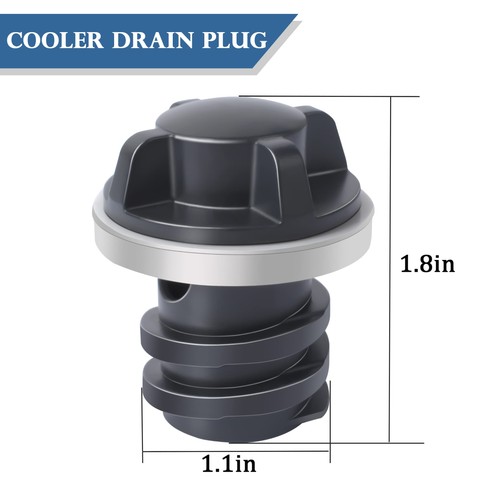 Cooler Drain Plugs Replacement Compatible with Yeti/Rtic 20 35 45 65 Black  - Picture 3 of 7