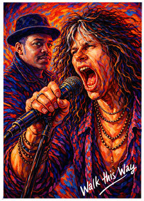 AEROSMITH & RUN DMC - Walk this Way * Fun Novelty * MUSIC * Art Card * ATC ACEO