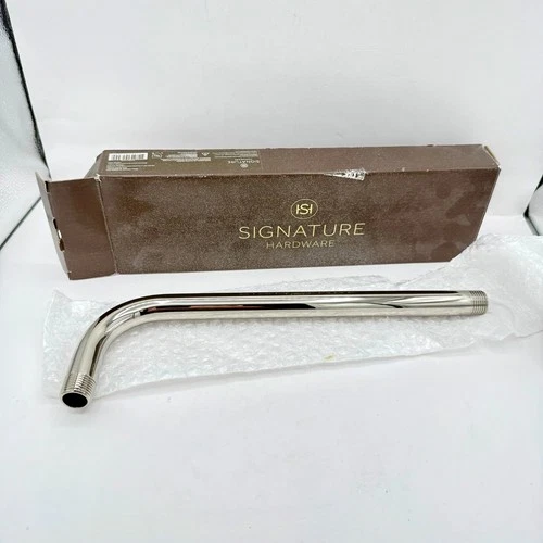 Signature Hardware SHRSA123PN 12" Rain Shower Arm ONLY (NO FLANGE) Polished Nick - Picture 1 of 6