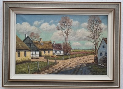 No.: 638 oil painting artwork with frame picture painting oil painting forest field village