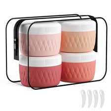 Travel Containers for Toiletries, Silicone Cream Jars BPA-Free, TSA Approved ...