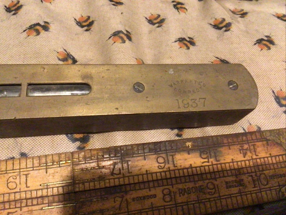 Rabone  10” Spirit Level  Rabone Boxwood Rule And Wooden Angle Marking Guage - Image 3 of 4