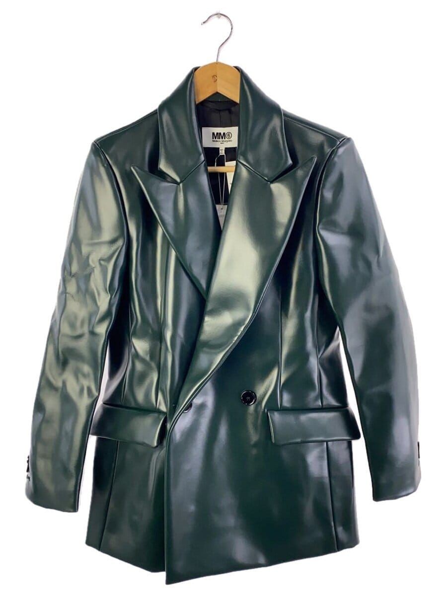 MM6 altra giacca 38 pelle verde S62BN0068 usata