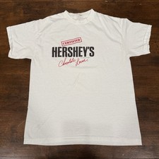 Hershey's Chocolate Lover Single Stitch White T Shirt size Large Made in USA