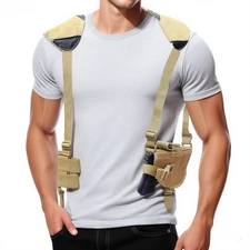 Tactical Shoulder Holster Airsoft Holster Gun Holster Adjustable with Mag Holder