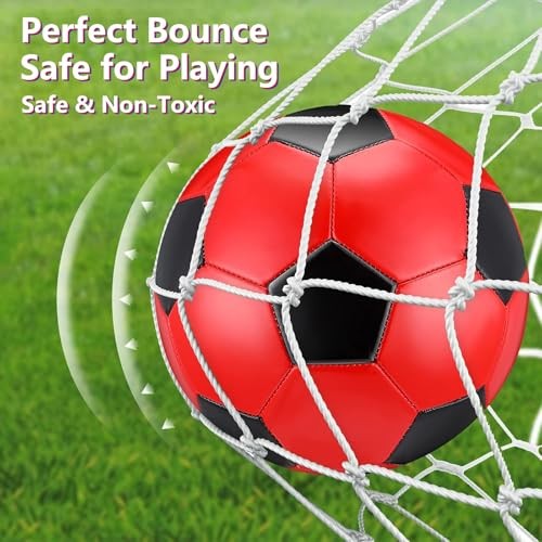 6 Pcs Soccer Ball Bulk with Pump Size 5/4/3 Operation Size 4 Colorful