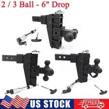 2 Receiver 6 Drop Adjustable Towing Hitch Dualtri Ball Mount Trailer 20000lbs