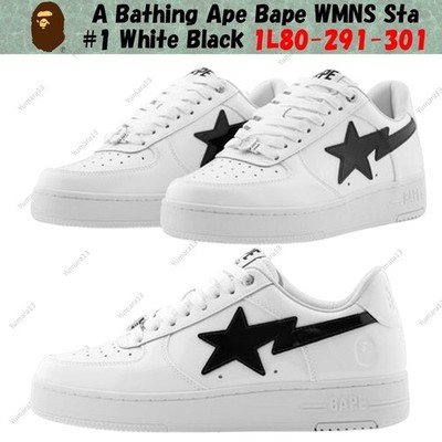 A Bathing Ape Bape WMNS Sta #1 weiß schwarz 1L80-291-301 Damengröße