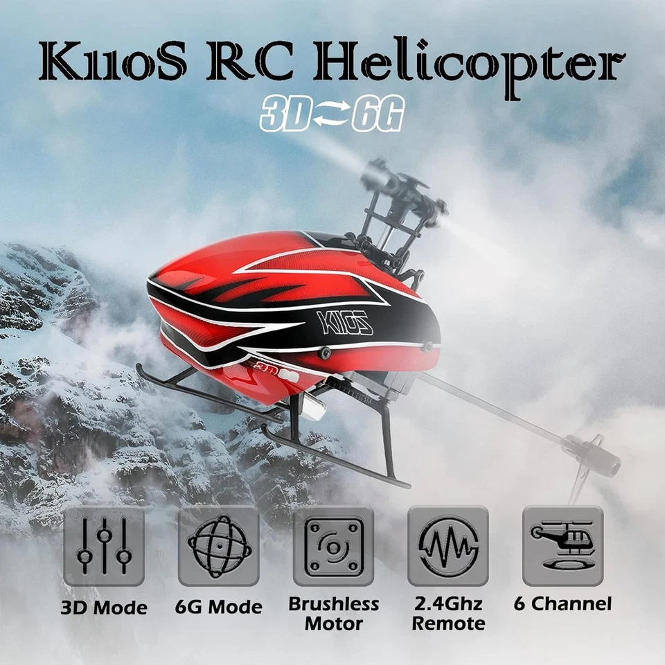 WLtoys K110S 6-CH RC Helicopter with 3D/6G Mode,Brushless Motor,with 3 Batteries - Image 2 of 4