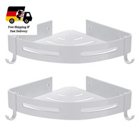 Duschablage 2 StüCk Weiß Aluminium Matte Ecke Duschkorb Organizer