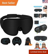 Luxurious 3D Contoured Sleep Mask - 100 Light Block for Ultimate Comfort